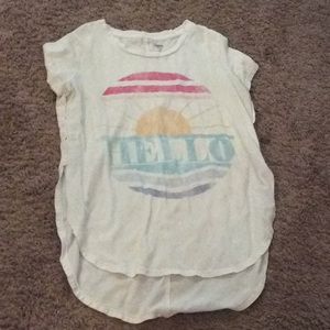 Old navy, white printed shirt.